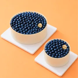 Vanilla and blueberry birthday cake